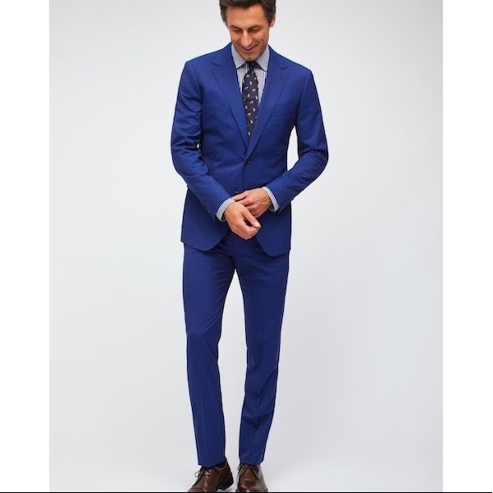Bonobos Jetsetter Stretch Italian Wool Suit, Deep Sea Navy 38r - Brand New